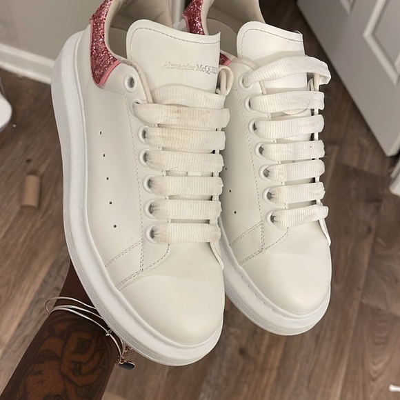 Alexander McQueen Shoes Alexander Mcqueens White Pink Glitter Back